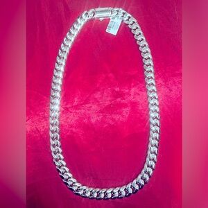 Men’s jewelry 14mm*24inch white gold close Cuban link chain